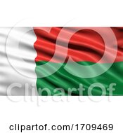 Poster, Art Print Of 3d Illustration Of The Flag Of Madagascar Waving In The Wind