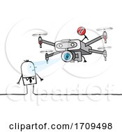 Stick Man Caught By A Drone