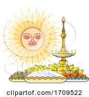 Poster, Art Print Of Sinhala New Year Sun And Foods
