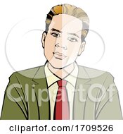 Poster, Art Print Of Business Man In Solid And Half Tone