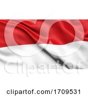 Poster, Art Print Of 3d Illustration Of The Flag Of Monaco Waving In The Wind