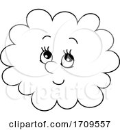 Black And White Cloud Mascot