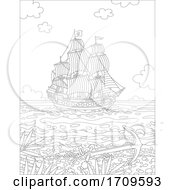 Poster, Art Print Of Black And White Ship Near A Beach