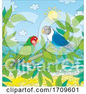Poster, Art Print Of Parrots On A Beach