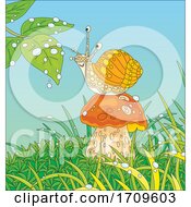 Poster, Art Print Of Snail On A Mushroom