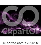 Poster, Art Print Of 3d Abstract Network Communications Background With Floating Cyber Particles