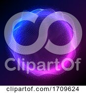 Poster, Art Print Of Abstract Sphere Design With Flowing Particles