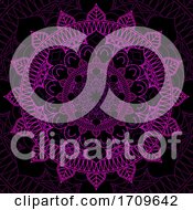 Poster, Art Print Of Pink And Black Mandala Design Background