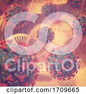 3D Medical Background With Covid 19 Virus Cells