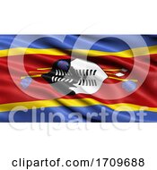 Poster, Art Print Of 3d Illustration Of The Flag Of Eswatini Waving In The Wind