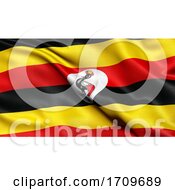 3D Illustration Of The Flag Of Uganda Waving In The Wind