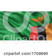 3D Illustration Of The Flag Of Zambia Waving In The Wind