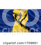 3D Illustration Of The Flag Of Barbados Waving In The Wind