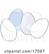 White And Blue Chicken Eggs On Easter Clipart Illustration by Maria Bell