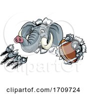Elephant American Football Ball Sports Mascot