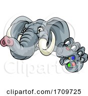 Elephant Video Games Controller Gamer Mascot