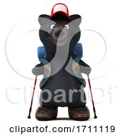 3d Black Bear Backpacker On A White Background by Julos