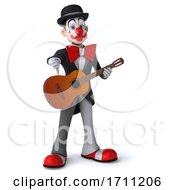 3d White And Black Clown On A White Background