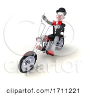 3d White And Black Clown On A White Background