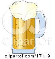 Poster, Art Print Of Frothy And Bubbly Mug Of Beer With The Froth Overflowing