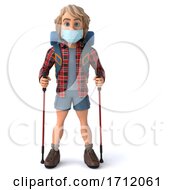 3d Hiker On A White Background