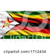 3D Illustration Of The Flag Of Zimbabwe Waving In The Wind