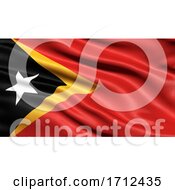 3D Illustration Of The Flag Of Timor Leste Waving In The Wind