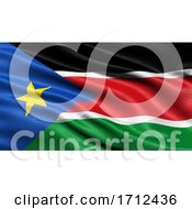 Poster, Art Print Of 3d Illustration Of The Flag Of South Sudan Waving In The Wind