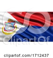 Poster, Art Print Of 3d Illustration Of The Flag Of Sint Maarten Waving In The Wind