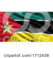 Poster, Art Print Of 3d Illustration Of The Flag Of Mozambique Waving In The Wind