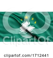 Poster, Art Print Of 3d Illustration Of The Flag Of Macau Waving In The Wind