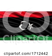 3D Illustration Of The Flag Of Libya Waving In The Wind