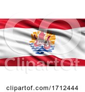 3D Illustration Of The Flag Of French Polynesia Waving In The Wind