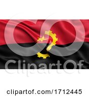 3D Illustration Of The Flag Of Angola Waving In The Wind