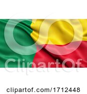 3D Illustration Of The Flag Of Benin Waving In The Wind