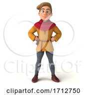 3d Medieval Man On A White Background by Julos