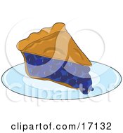 Slice Of Fresh Blueberry Pie With Tons Of Blueberries Under The Crust Clipart Illustration by Maria Bell