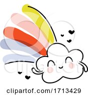 Poster, Art Print Of Creative Vector Illustration Of Rain Cloud With Rainbow