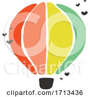 Poster, Art Print Of Creative Vector Illustration Of Multicolored Hot Air Balloon