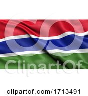 Poster, Art Print Of 3d Illustration Of The Flag Of Gambia Waving In The Wind