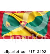 Poster, Art Print Of 3d Illustration Of The Flag Of Grenada Waving In The Wind