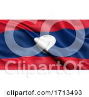 3D Illustration Of The Flag Of Laos Waving In The Wind