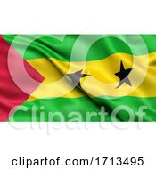 Poster, Art Print Of 3d Illustration Of The Flag Of SO Tom And PrNcipe Waving In The Wind