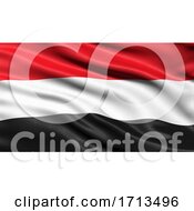 3D Illustration Of The Flag Of Yemen Waving In The Wind