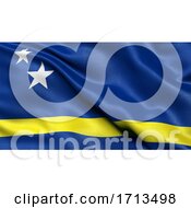 3D Illustration Of The Flag Of Curacao Waving In The Wind