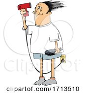 Cartoon Man Doing A Comb Over