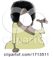 Cartoon Black Woman Presenting And Wearing A Mask