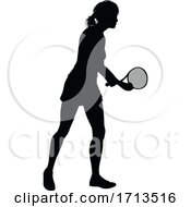 Poster, Art Print Of Tennis Silhouette Sport Player Woman