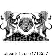 Poster, Art Print Of Coat Of Arms Lions Crest Shield Family Seal