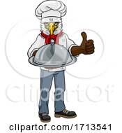 Poster, Art Print Of Eagle Chef Mascot Thumbs Up Cartoon Character